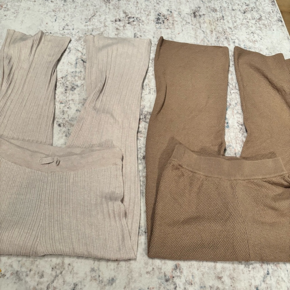 Cozy Knit Pant Bundle | H&M Ribbed & Waffle Knit Wide Leg Pants | Size Small